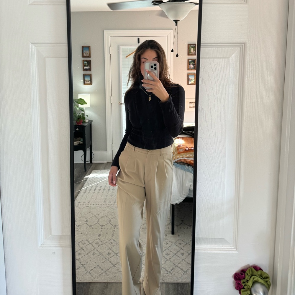 Princess Polly Tan Slack Pants
